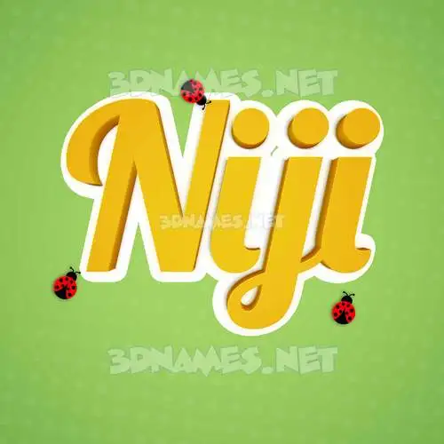 niji in Ladybugs style - 3D name wallpaper