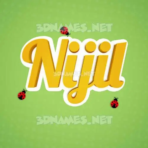 nijil in Ladybugs style - 3D name wallpaper