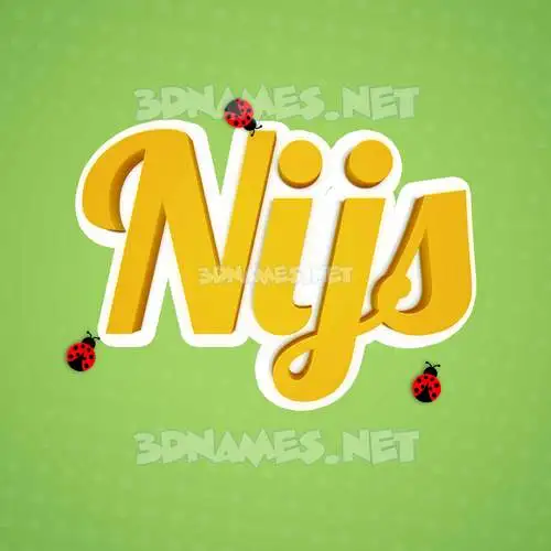nijs in Ladybugs style - 3D name wallpaper