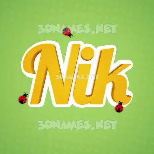 nik in Ladybugs style - 3D name wallpaper nik in Ladybugs style - 3D name wallpaper