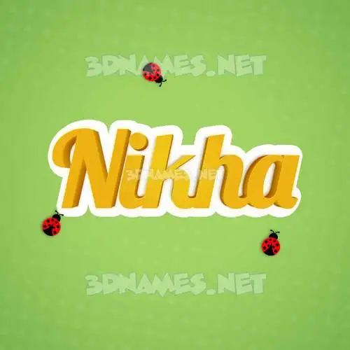 nikha in Ladybugs style - 3D name wallpaper