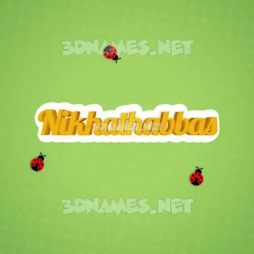 nikhathabbas in Ladybugs style - 3D name wallpaper