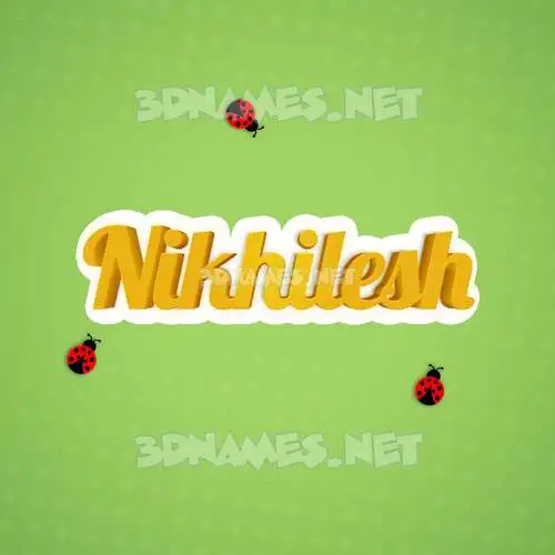 nikhilesh in Ladybugs style - 3D name wallpaper