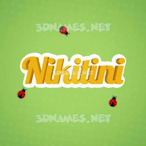 nikitini in Ladybugs style - 3D name wallpaper