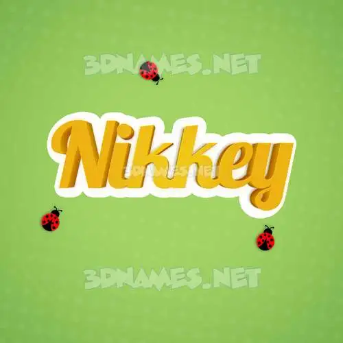 nikkey in Ladybugs style - 3D name wallpaper