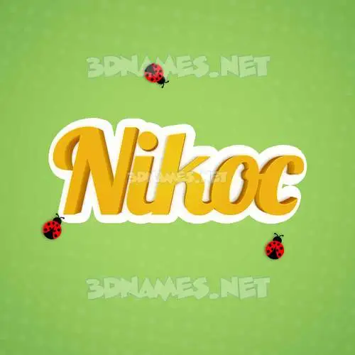 nikoc in Ladybugs style - 3D name wallpaper