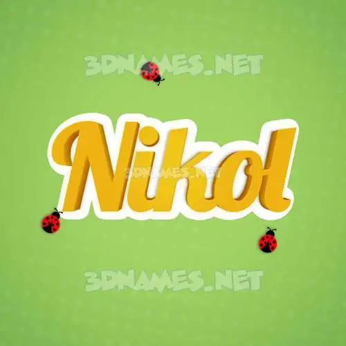 nikol in Ladybugs style - 3D name wallpaper