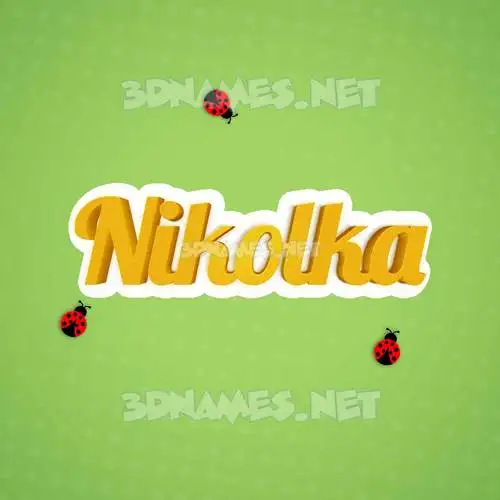 nikolka in Ladybugs style - 3D name wallpaper