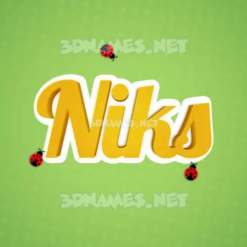 niks in Ladybugs style - 3D name wallpaper