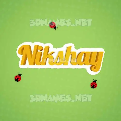 nikshay in Ladybugs style - 3D name wallpaper