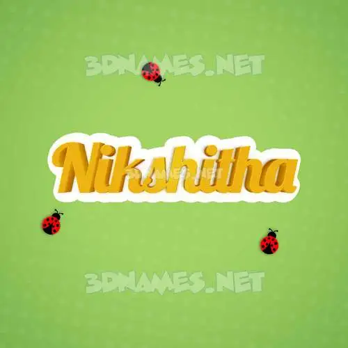 nikshitha in Ladybugs style - 3D name wallpaper