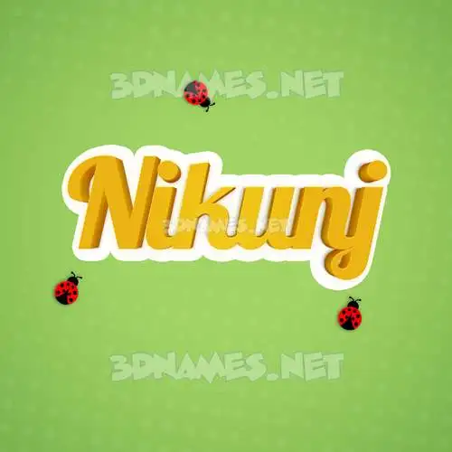 nikunj in Ladybugs style - 3D name wallpaper