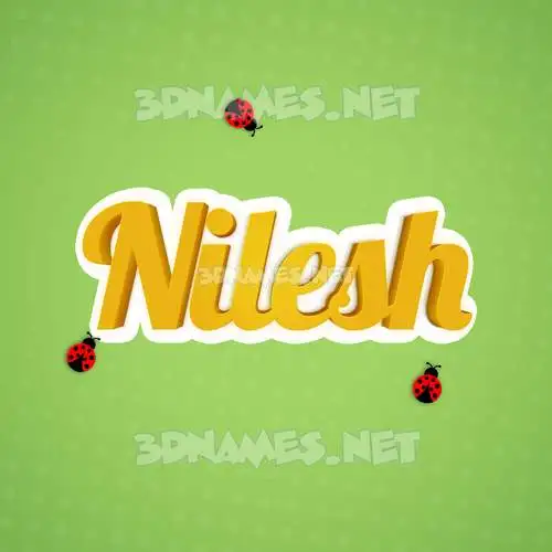 nilesh in Ladybugs style - 3D name wallpaper