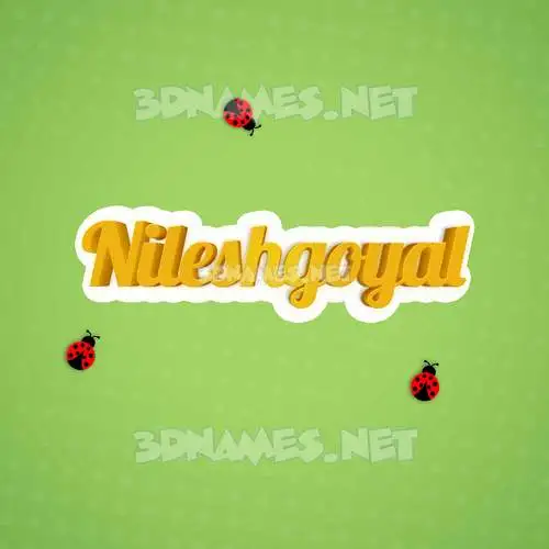 nileshgoyal in Ladybugs style - 3D name wallpaper