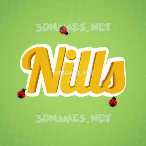 nills in Ladybugs style - 3D name wallpaper