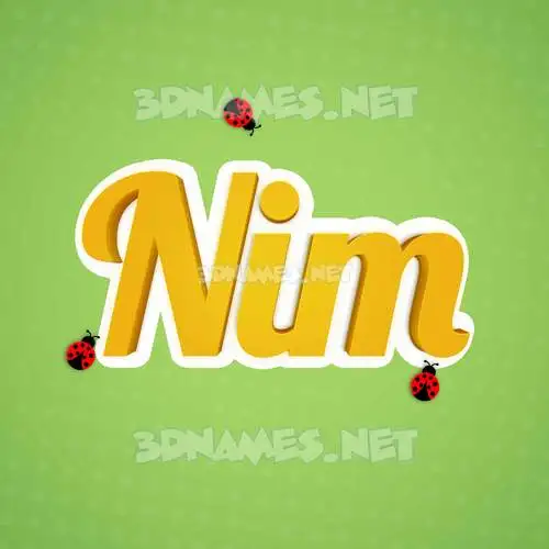 nim in Ladybugs style - 3D name wallpaper