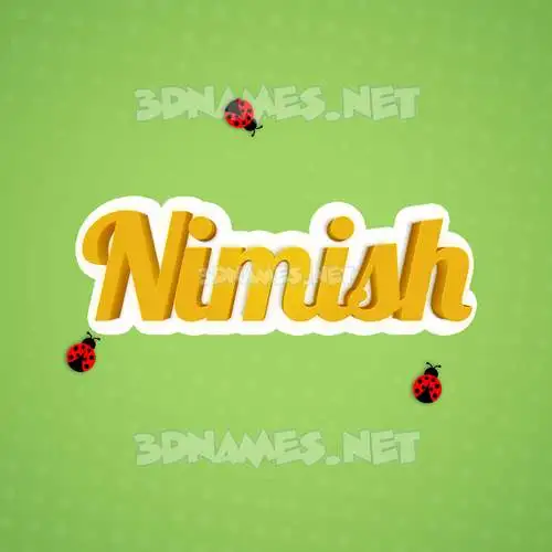nimish in Ladybugs style - 3D name wallpaper