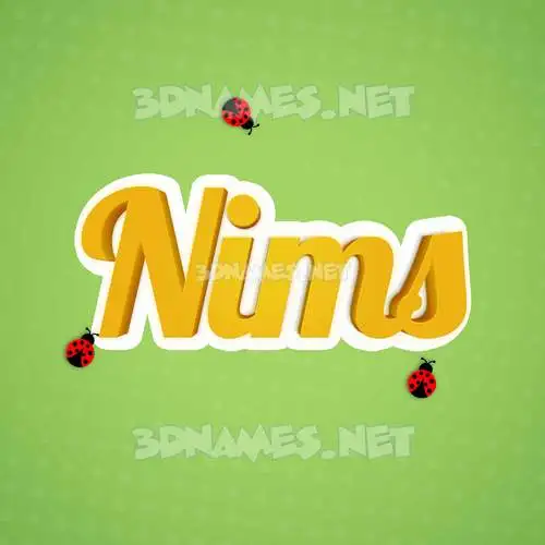 nims in Ladybugs style - 3D name wallpaper