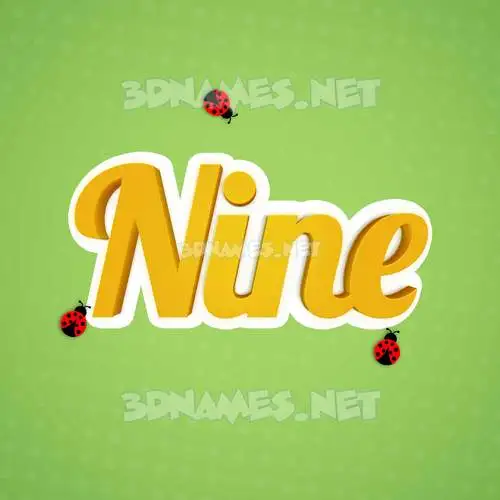 nine in Ladybugs style - 3D name wallpaper