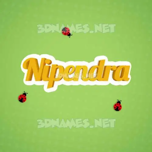 nipendra in Ladybugs style - 3D name wallpaper