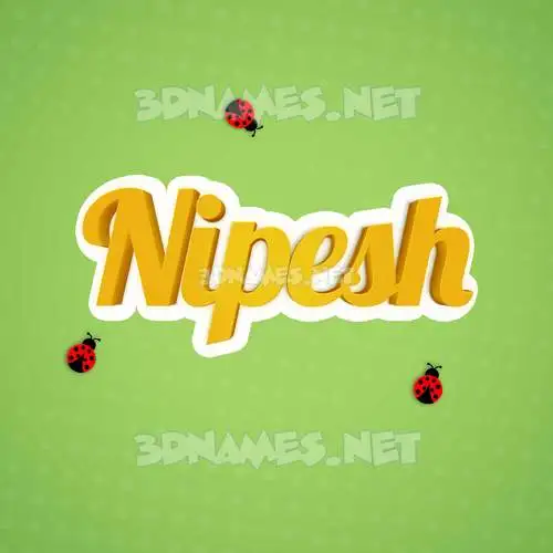nipesh in Ladybugs style - 3D name wallpaper
