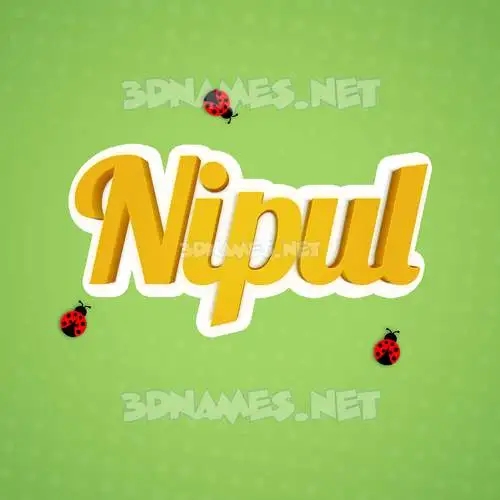 nipul in Ladybugs style - 3D name wallpaper