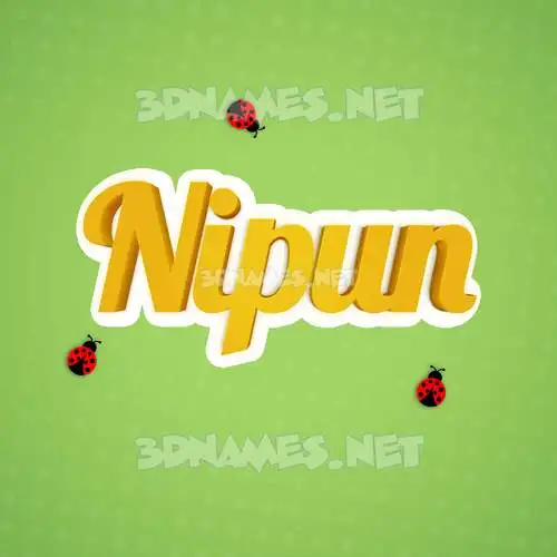 nipun in Ladybugs style - 3D name wallpaper