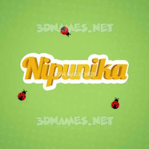nipunika in Ladybugs style - 3D name wallpaper