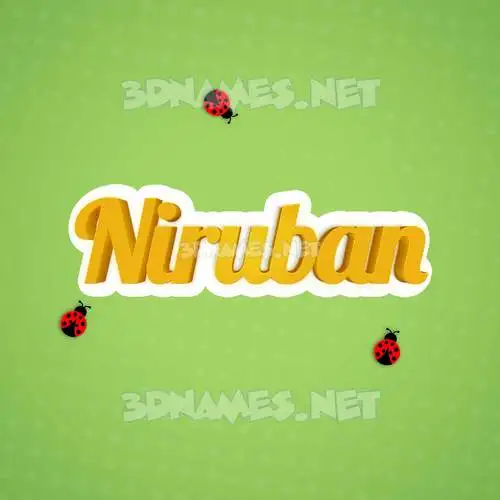 niruban in Ladybugs style - 3D name wallpaper