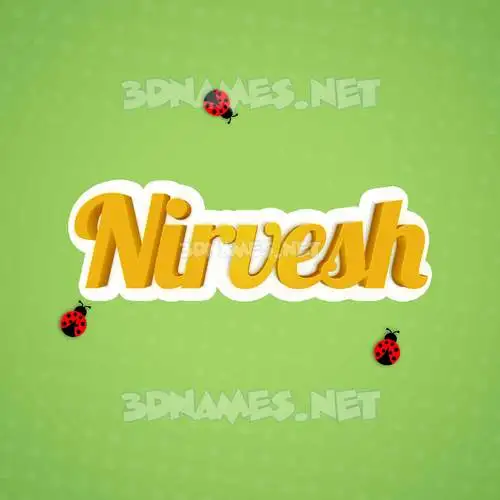 nirvesh in Ladybugs style - 3D name wallpaper