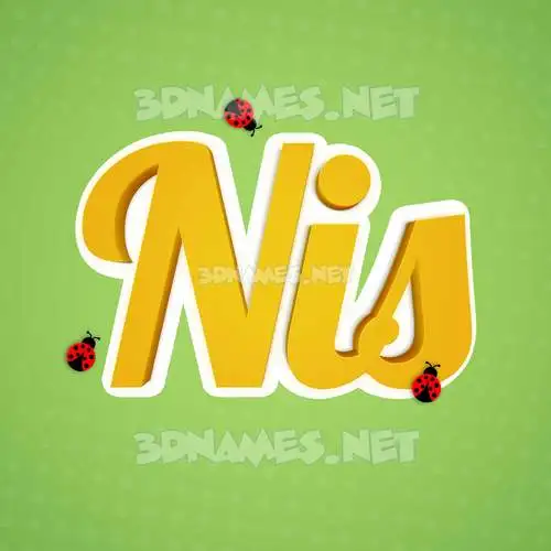 nis in Ladybugs style - 3D name wallpaper nis in Ladybugs style - 3D name wallpaper