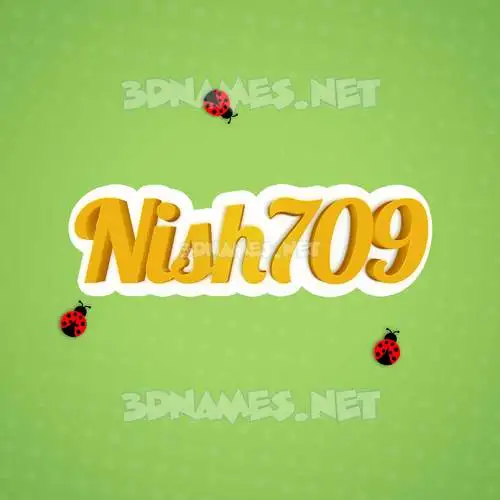 nish709 in Ladybugs style - 3D name wallpaper