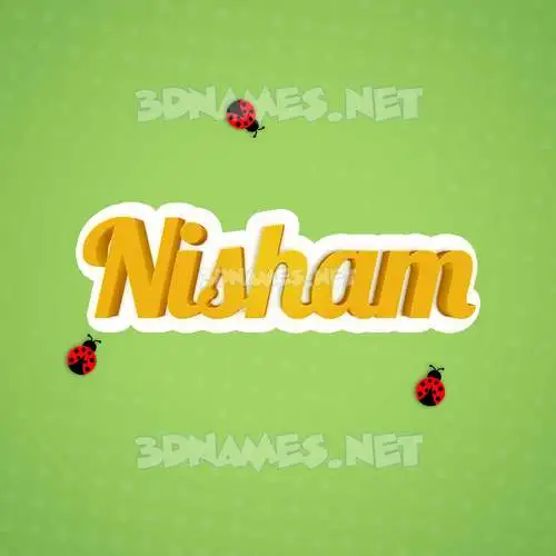 nisham in Ladybugs style - 3D name wallpaper