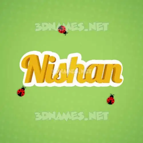 nishan in Ladybugs style - 3D name wallpaper