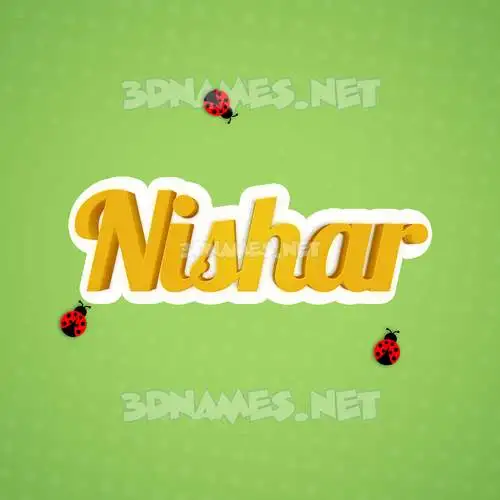 nishar in Ladybugs style - 3D name wallpaper