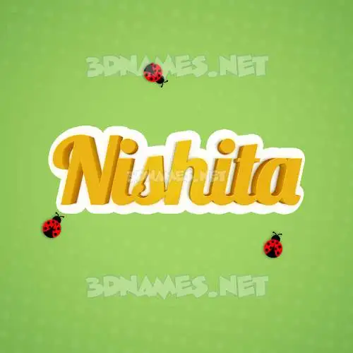 nishita in Ladybugs style - 3D name wallpaper