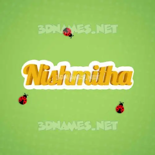 nishmitha in Ladybugs style - 3D name wallpaper