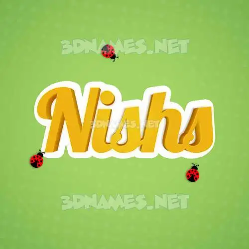 nishs in Ladybugs style - 3D name wallpaper