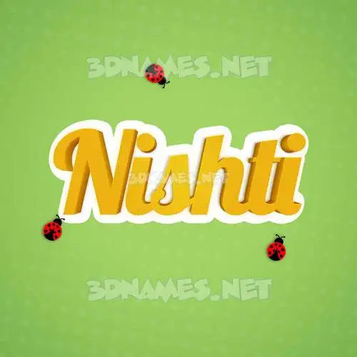 nishti in Ladybugs style - 3D name wallpaper