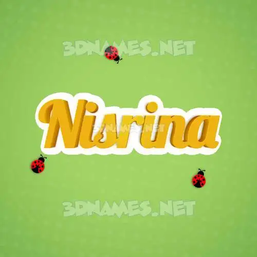 nisrina in Ladybugs style - 3D name wallpaper