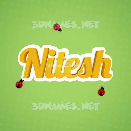 nitesh in Ladybugs style - 3D name wallpaper