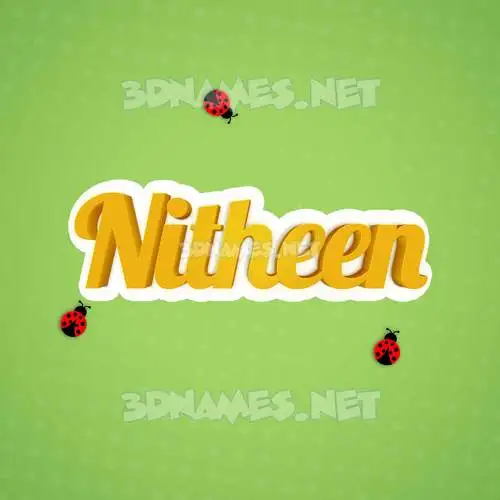 nitheen in Ladybugs style - 3D name wallpaper
