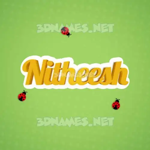 nitheesh in Ladybugs style - 3D name wallpaper