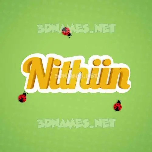 nithiin in Ladybugs style - 3D name wallpaper