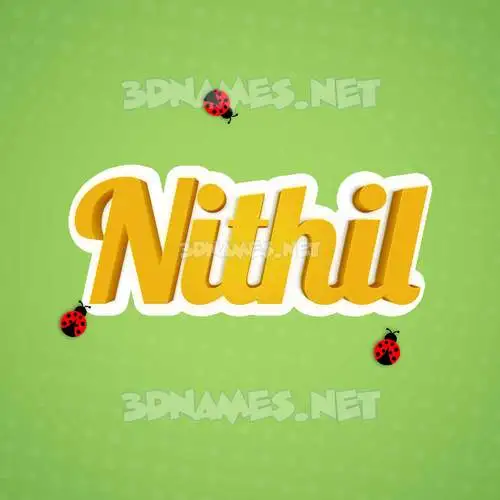 nithil in Ladybugs style - 3D name wallpaper