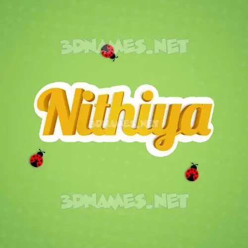 nithiya in Ladybugs style - 3D name wallpaper