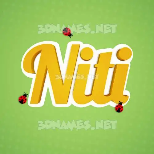 niti in Ladybugs style - 3D name wallpaper