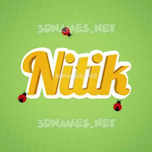 nitik in Ladybugs style - 3D name wallpaper