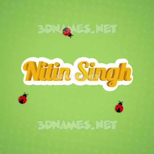 nitin singh in Ladybugs style - 3D name wallpaper