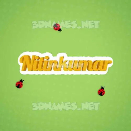 nitinkumar in Ladybugs style - 3D name wallpaper